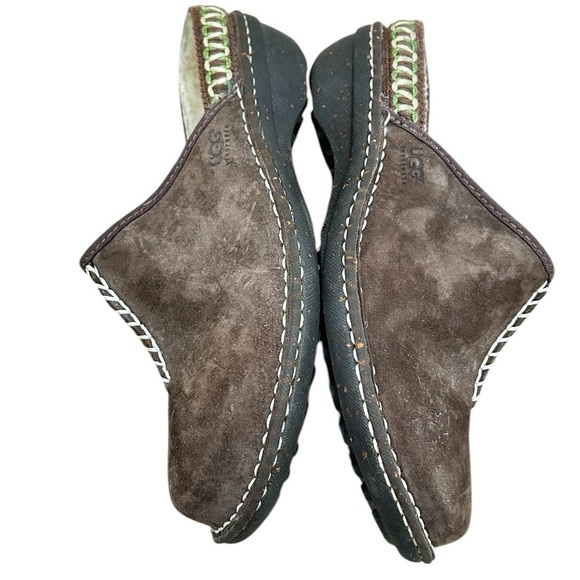 Ugg Australia Kohala taupe suede & sheepskin slip on comfort clogs/slippers sz 6 - Picture 6 of 10